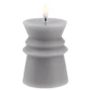 Online LED-Kerze Design, Eckig/grau, 12 Cm Lichterwelt|Kerzen & Kerzenständer