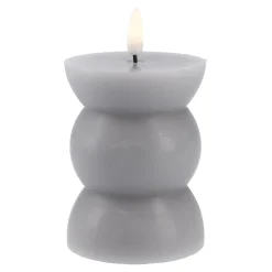Outlet LED-Kerze Design, Rund/grau, 12 Cm Lichterwelt|Kerzen & Kerzenständer