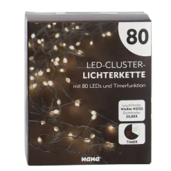 Discount LED-Lichterkette Cluster, Silber, 80er Lichterwelt|Weihnachtsbeleuchtung