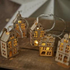 Outlet LED-Lichterkette Häuser, 10er Lichterwelt|Weihnachtsbeleuchtung