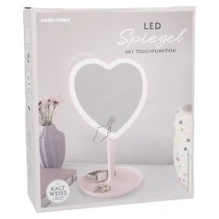 New LED-Spiegel Form, Herz/rosa, 26 Cm Gadgets|Lichterwelt
