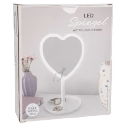 LED-Spiegel Form, Herz/weiß, 26 Cm Gadgets|Lichterwelt