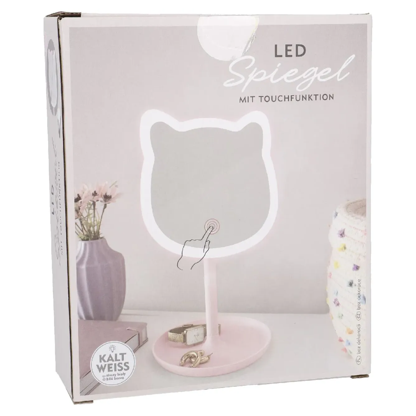 Online LED-Spiegel Form, Katze/rosa, 26 Cm Gadgets|Lichterwelt