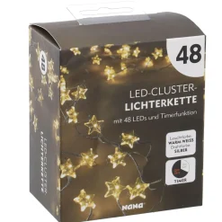 Hot Lichterkette Stern/Cluster, Silber, 48 LED Lichterwelt|Weihnachtsbeleuchtung