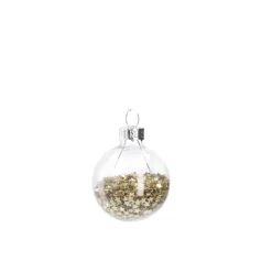 Mini-Kugel Schneeball, Flitter/gold, 4 Cm Weihnachtsbaumschmuck|Adventskränze & Zubehör