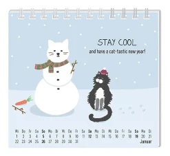 Mini-Tischkalender 2025, Katzen Kalender & Planer|Weihnachtsgeschenke
