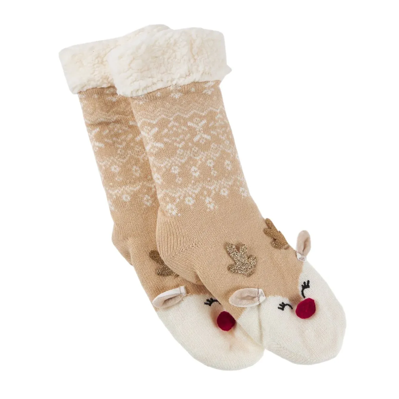 Best Norweger Socken Xmas, Rentier/beige, Größe 35-42 Geschenkideen|Fashion