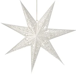 Clearance Papierstern, 60 Cm, Weiß Mit Stanzung Weihnachtsdeko