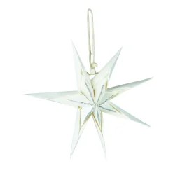 Outlet Papierstern , 3D, Weiß/silber, 18 Cm Weihnachtsdeko