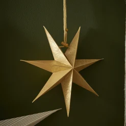 Online Papierstern , Ornament, Gold/gold, 18 Cm Weihnachtsdeko|Weihnachten