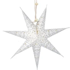 Outlet Papierstern Konfetti, Weiß/silber, 18 Cm Weihnachtsdeko