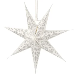 Best Papierstern, Weiß/silber, Ornament, 18 Cm Weihnachtsdeko|Weihnachten