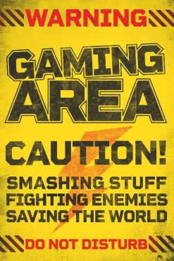 Outlet Poster Caution Gaming Area, Nr. 189 Poster