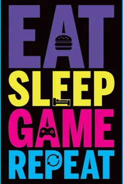 Hot Poster Eat, Sleep, Game, Repeat, Nr. 2 Poster|Weihnachtsgeschenke