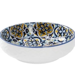 Outlet Schale China, Flach, Blau/gelb, 12 Cm Küche