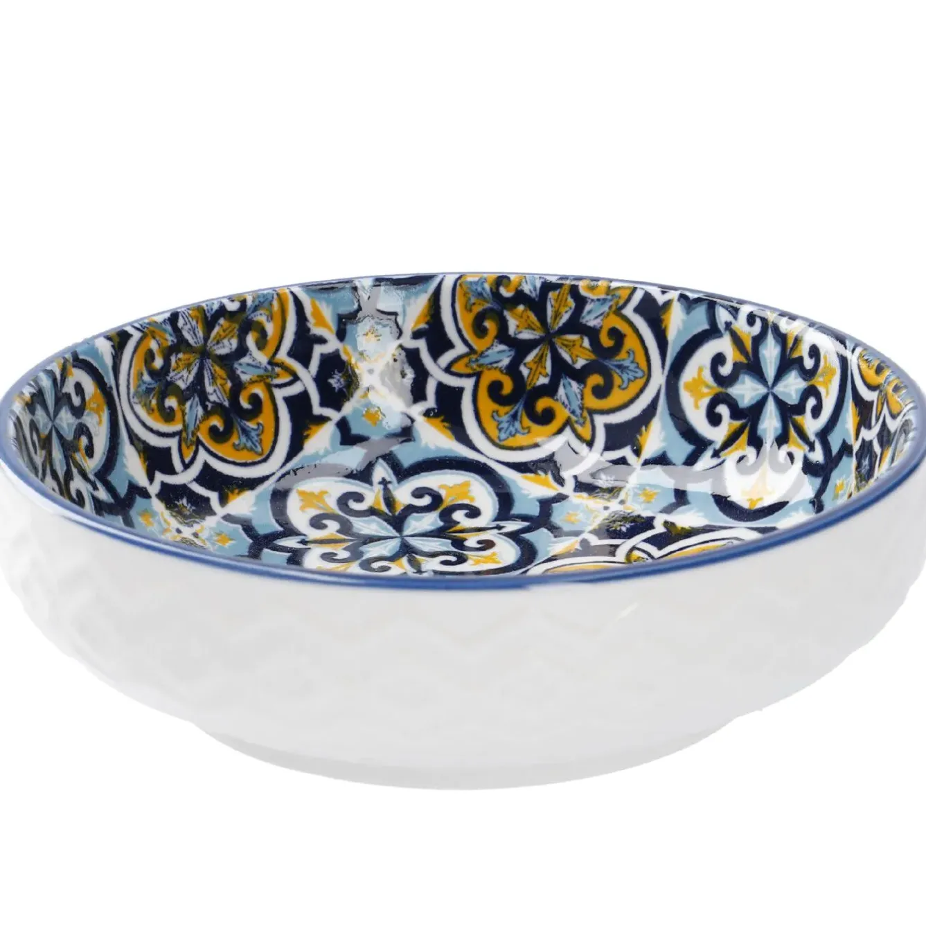 Outlet Schale China, Flach, Blau/gelb, 12 Cm Küche