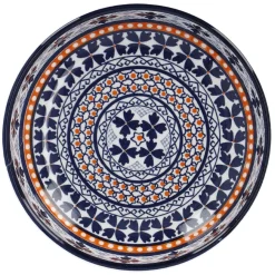 New Schale China, Flach, Blau/orange, 15 Cm Küche