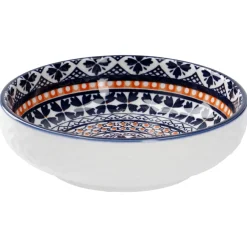 Schale China, Flach, Blau/orange, 12 Cm Küche