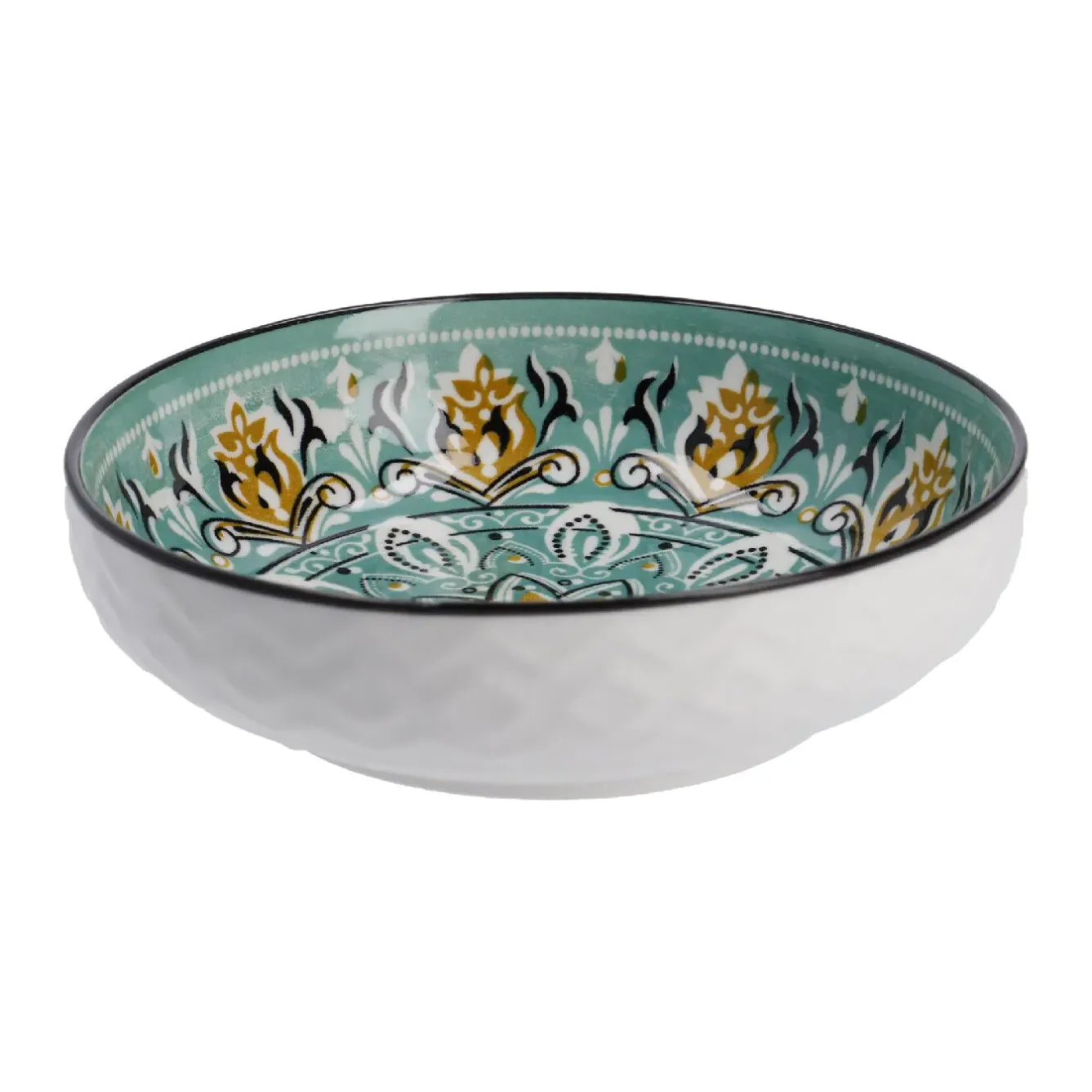 Clearance Schale China, Flach, Grün/braun, 12 Cm Küche