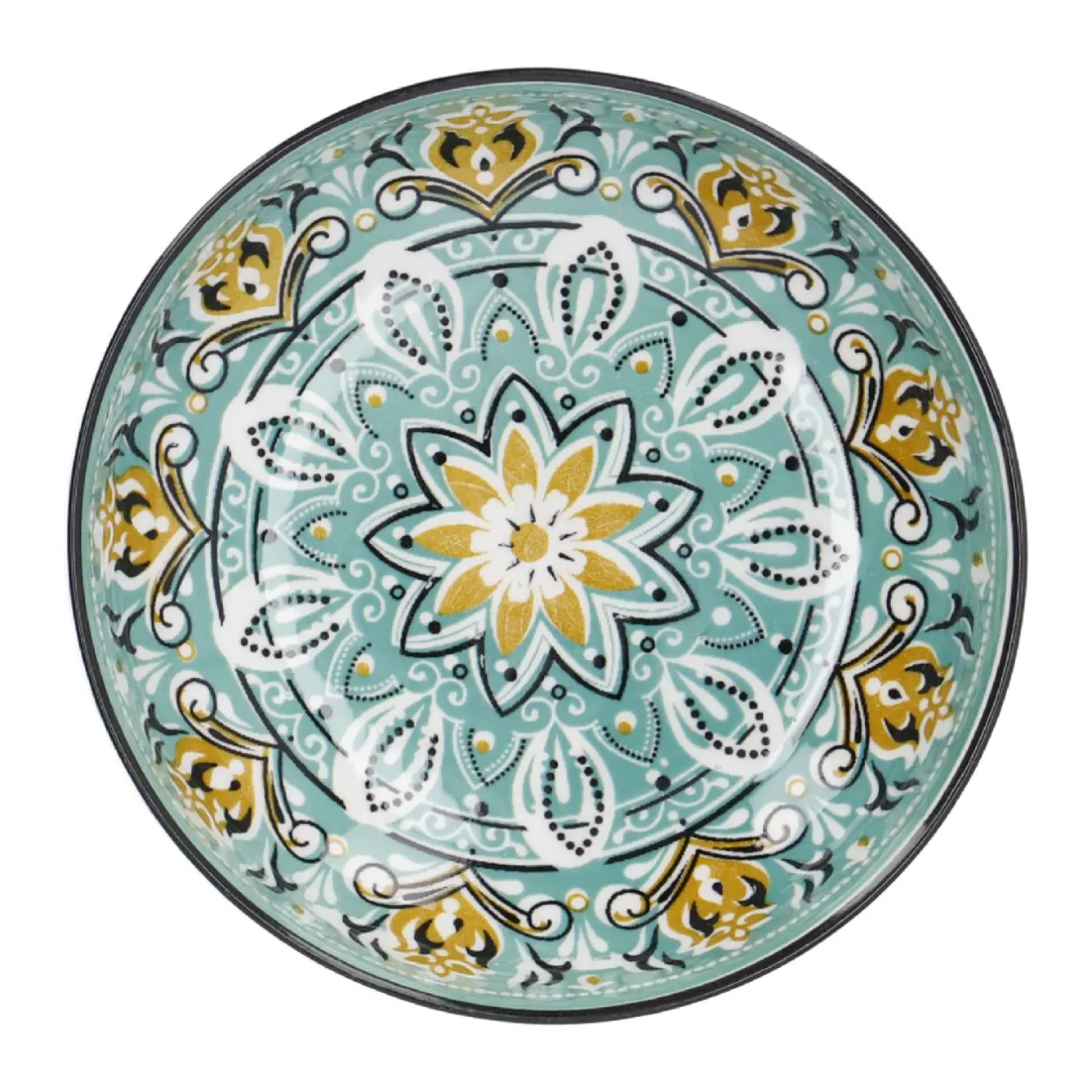 Clearance Schale China, Flach, Grün/braun, 12 Cm Küche