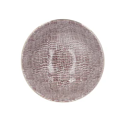 Online Schale China, Groß, Bordeaux/weiß, Striche Küche