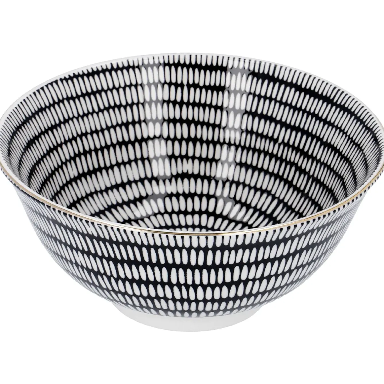 New Schale China, Groß, Schwarz/weiß, Stäbchen/Kreis Jga|Küche