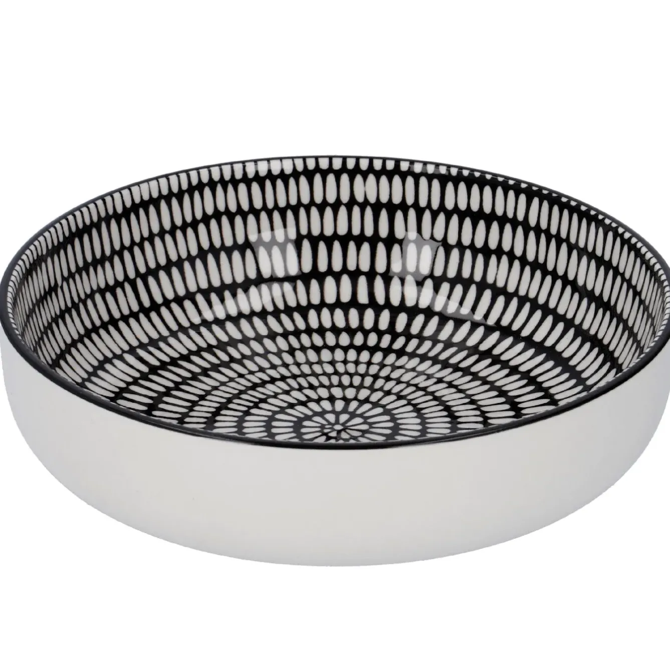 Discount Schale China Mit Rand, Stäbchen/Kreis, Schw/wss, 17 Cm Jga|Küche