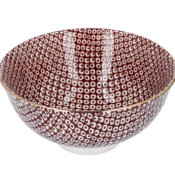 Clearance Schale China, Tief, Bordeaux/weiß, Goldrand, Perlen Küche