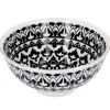 Discount Schale China, Tief, Schwarz/weiß, Goldrand, Orient Küche