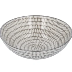 Hot Schale China, Tief, Stäbchen/Kreis, Dunkelgrau/wss, 13 Cm Küche