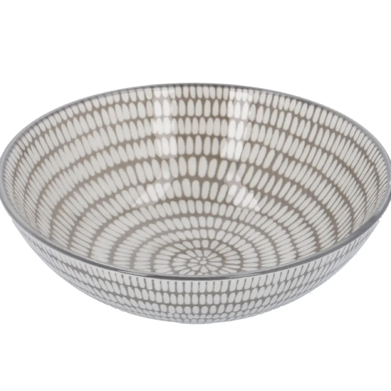 Hot Schale China, Tief, Stäbchen/Kreis, Dunkelgrau/wss, 13 Cm Küche