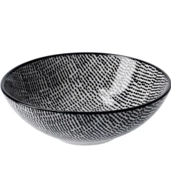 Schale China, Tief, Striche, Schw/wss, 13 Cm Jga|Küche