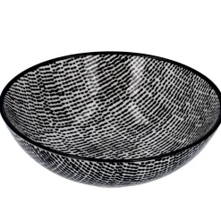 Schale China, Tief, Striche, Schw/wss, 13 Cm Jga|Küche