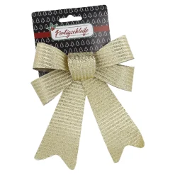Hot Schleife Glitter/Streifen, Gold, 20 Cm Geschenkverpackungen|Weihnachten