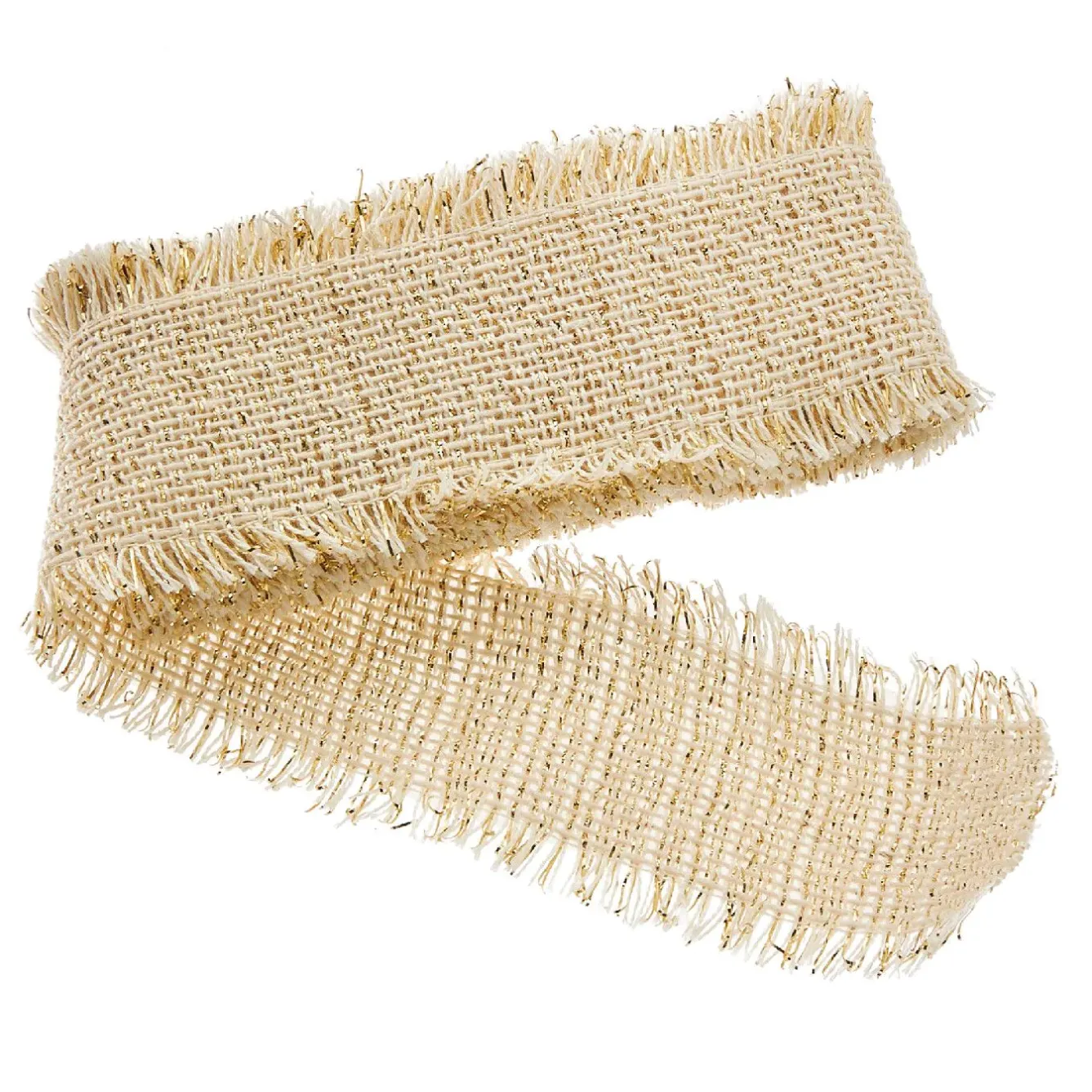 Clearance Schleifenband Lurex, Creme, 2 M Adventskalender|Geschenkverpackungen