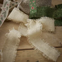Clearance Schleifenband Lurex, Creme, 2 M Adventskalender|Geschenkverpackungen