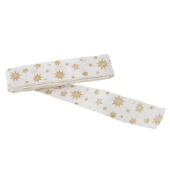 Sale Schleifenband Sterne, Creme/gold, 3 M Adventskalender|Geschenkverpackungen