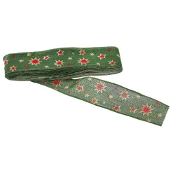 Sale Schleifenband Sterne, Dunkelgrün, 3 M Adventskalender|Geschenkverpackungen