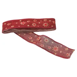 New Schleifenband Sterne, Dunkelrot, 3 M Adventskalender|Geschenkverpackungen