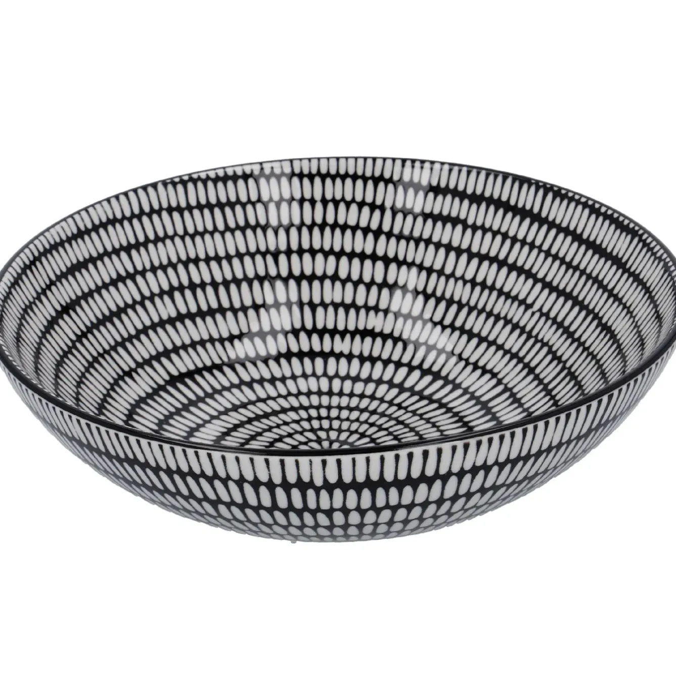 Online Schüssel China, Flach, Stäbchen/Kreis, Schw/wss, 23 Cm Jga|Küche