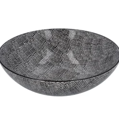 Clearance Schüssel China, Flach, Striche, Schw/wss, 23 Cm Jga|Küche