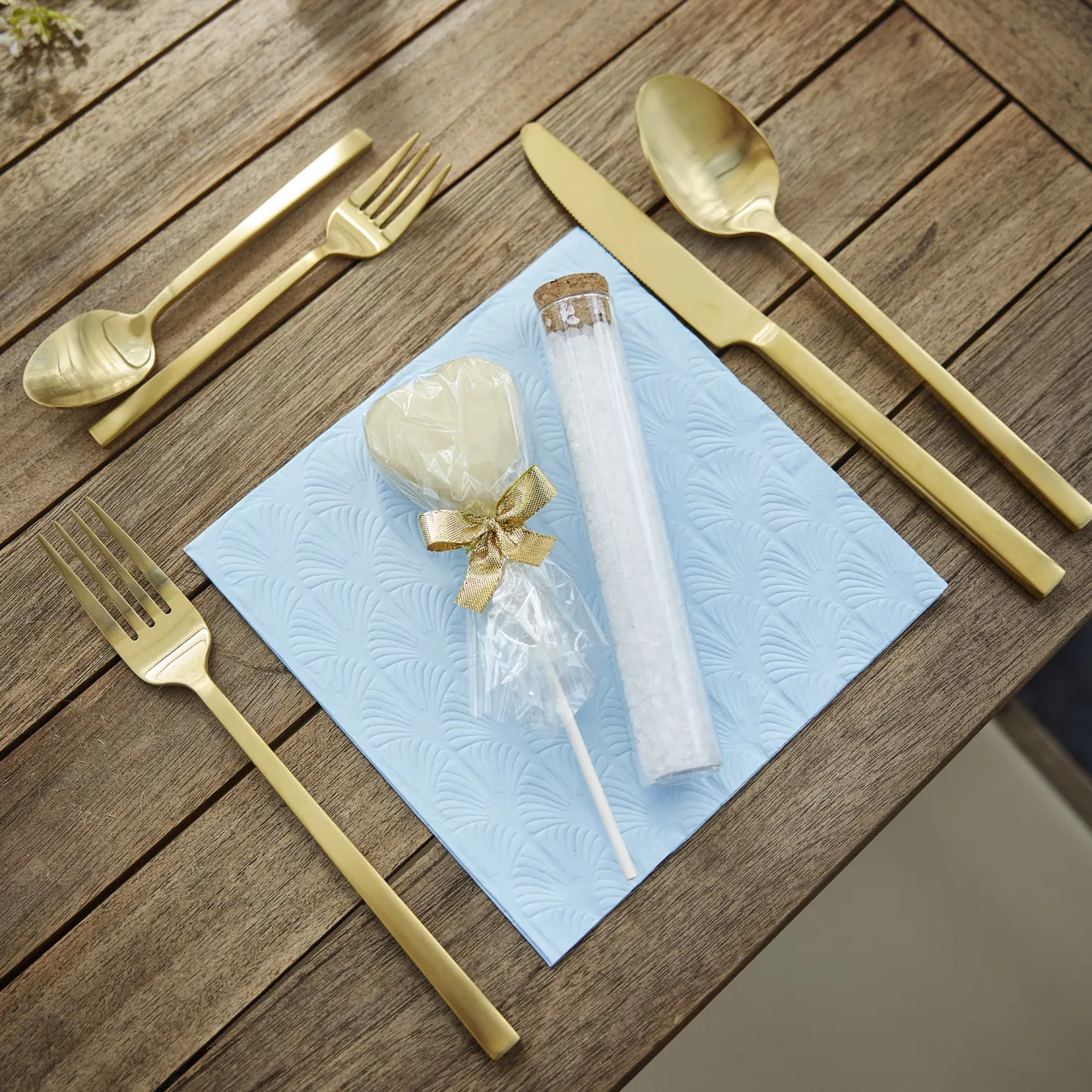 New Serviette Artdeco, Prägung, Hellblau, 16 Stück Salty- Und Candybar|Tischdeko Hochzeit