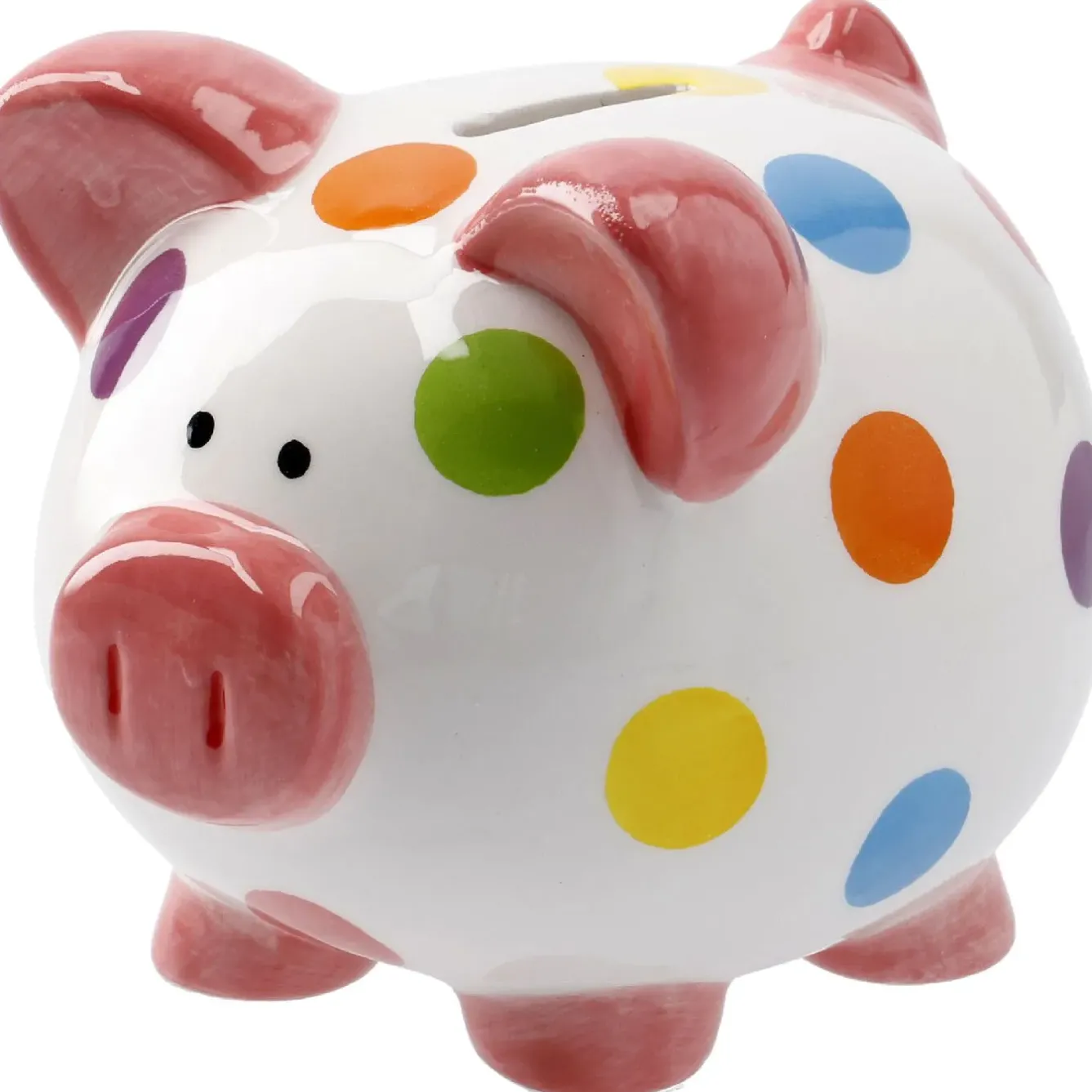 Hot Sparschwein Punkte, Rosa, 13 Cm Shop The Geschenk|Deko-Objekte