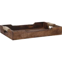 Clearance Tablett Mit Seilgriff, Braun, 29.5 X 19.5 Cm Schalen & Tabletts