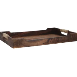 Hot Tablett Mit Seilgriff, Braun, 45.5 X 30 Cm Schalen & Tabletts