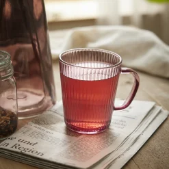 New Teeglas Rillen, Rot, 300 Ml Küche