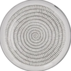 Discount Teller China, Stäbchen/Kreis, Dunkelgrau/wss, 16.5 Cm Küche