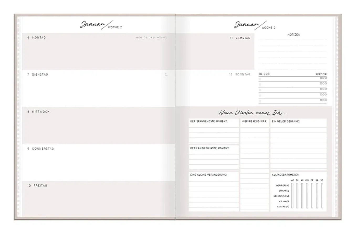 Discount Terminplaner Lady, 2025, Neues Jahr Neues Ich Kalender & Planer