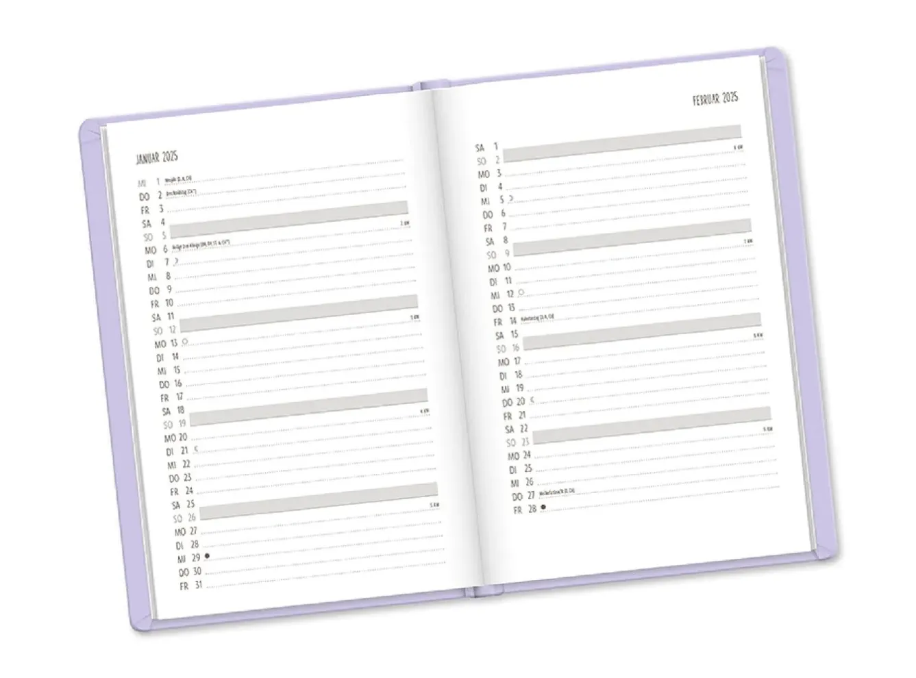 Sale Terminplaner Lederlook, 2025, Flieder Kalender & Planer|Weihnachtsgeschenke