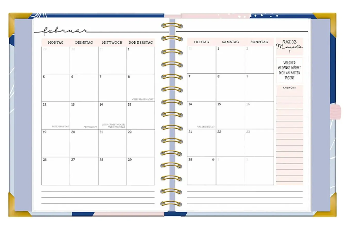 New Terminplaner Premium 2025, Blau Kalender & Planer|Weihnachtsgeschenke